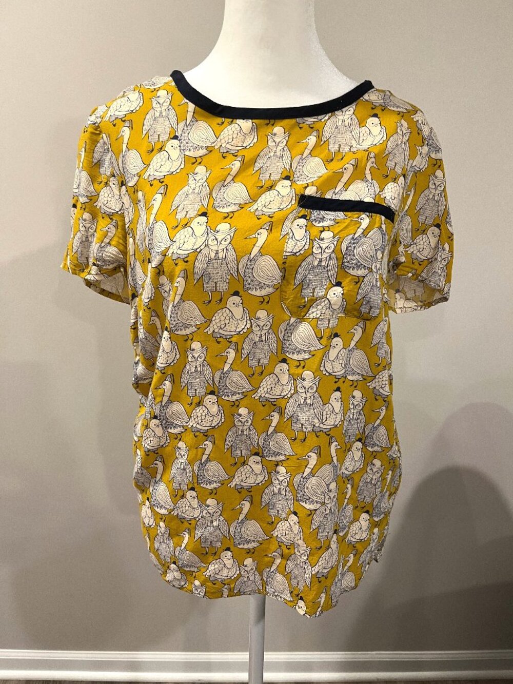 Vintage Anthropologie Maeve Cottagecore Whimsygoth Indie Bird & Owl Top